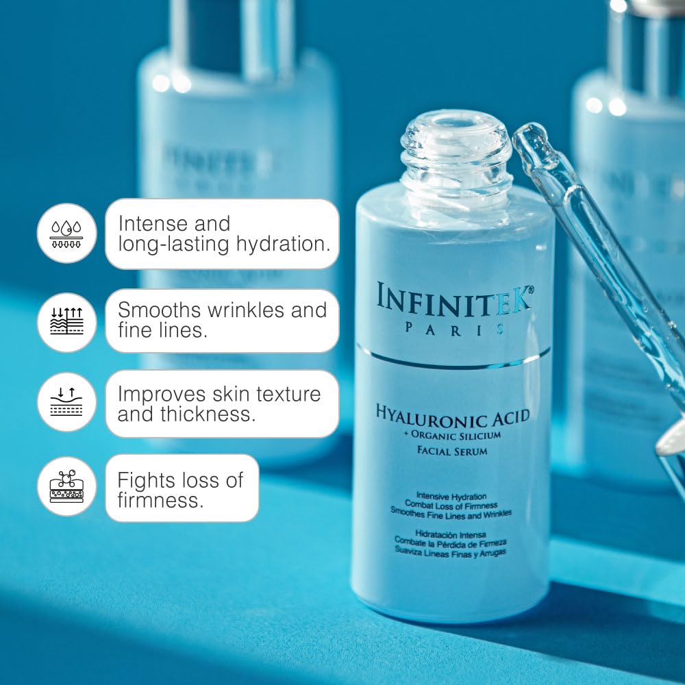 Closeup of Infinitek Paris Hyaluronic Serum texture for smooth skin.