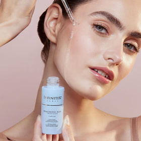 Infinitek Paris Hyaluronic Serum packaging and bottle display elegance.
