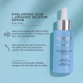 Infinitek Paris Hyaluronic Serum on a morning vanity for a hydration ritual.