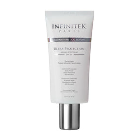 Infinitek Paris tinted mineral sunscreen bottle showing daily protection and easy skincare routine