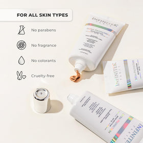 Infinitek Paris tinted sunscreen used as a light makeup primer