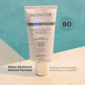 Infinitek Paris tinted mineral sunscreen matte finish on skin for seamless look