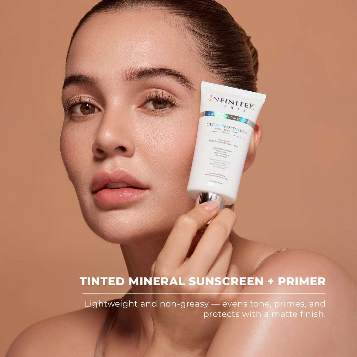 Infinitek Paris tinted mineral sunscreen during activity with 80-minute water resistance
