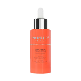 Infinitek Paris Vitamin C serum bottle with pump for easy application and a brighter-looking complexion.