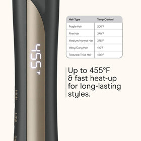 Infiniti Pro Conair on hair demonstrating straightening and curling capabilities