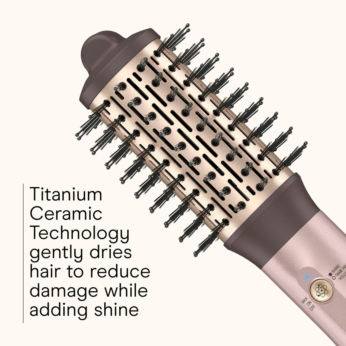 Close-up of detangling bristles on INFINITIPRO by CONAIR for gentle brushing