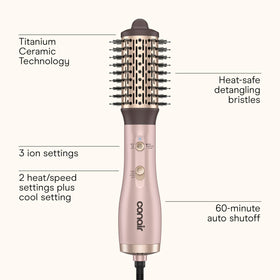 INFINITIPRO by CONAIR side view highlighting detangling bristles and rose gold finish