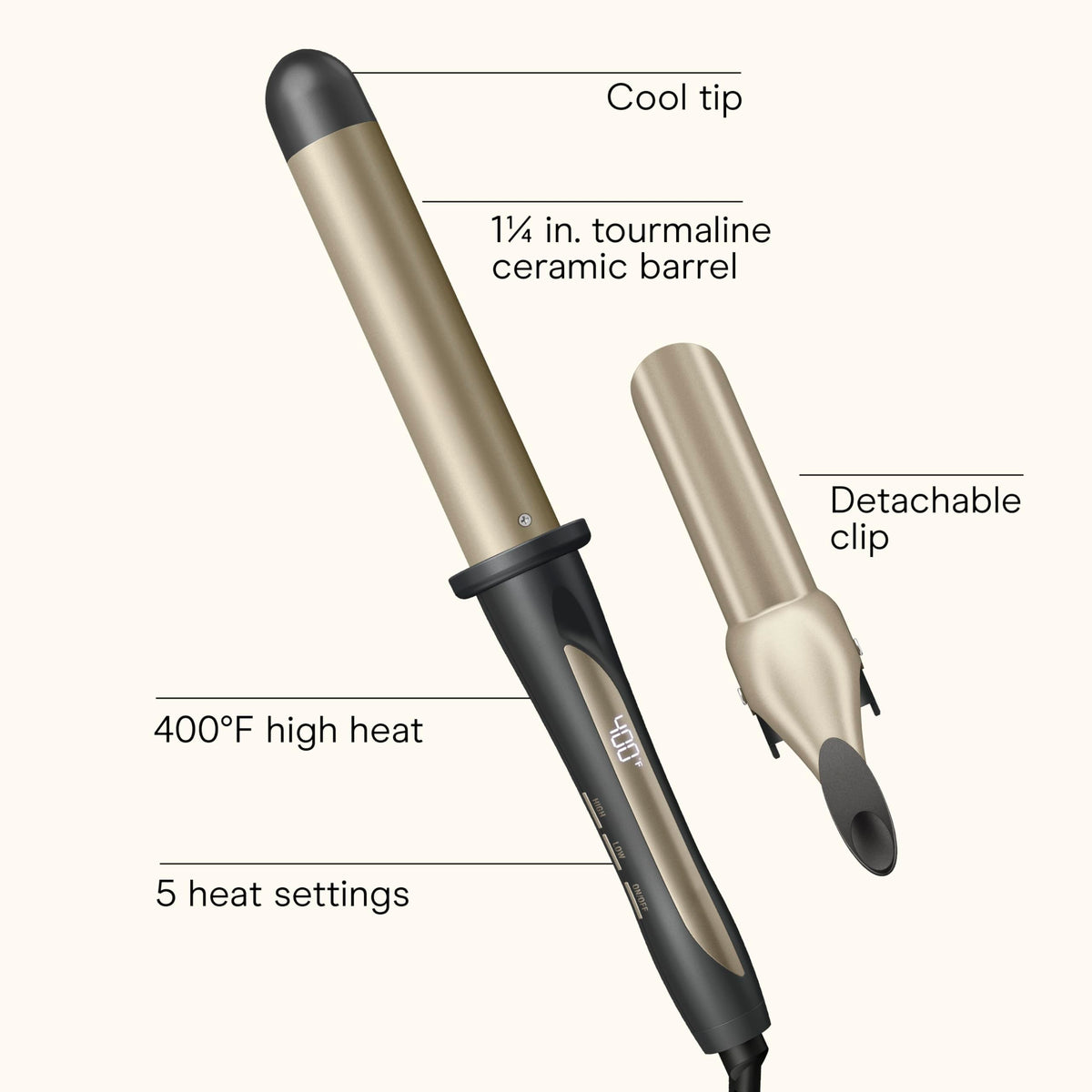 Detachable clip enables wand-to-iron styling versatility with INFINITIPRO.