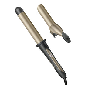 INFINITIPRO Tourmaline Ceramic Barrel smooths hair for frizz-free shine.