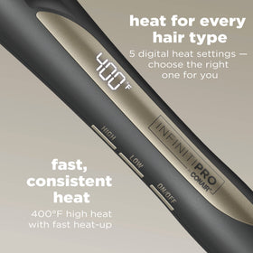 INFINITIPRO wand offers 5 heat settings up to 400°F for different textures