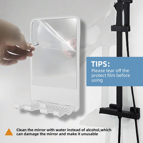 Infitrans Shower Mirror easy removal of protective film prior to use.
