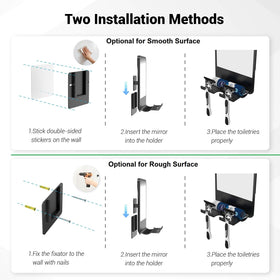 Infitrans Shower Mirror screw installation for uneven walls with secure mounting.