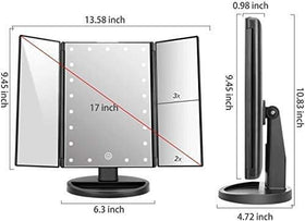 Infitrans trifold mirror 3x magnification for close-up grooming and lash work