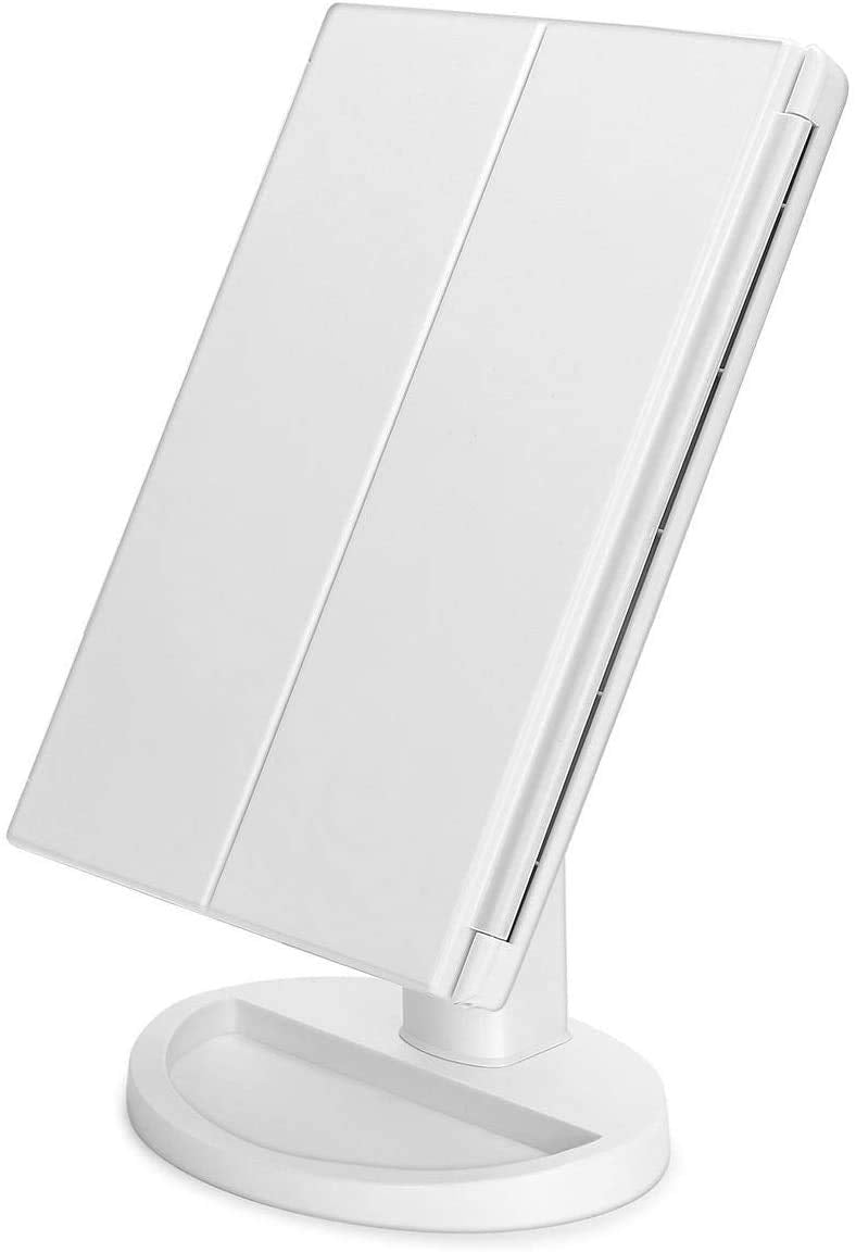 Infitrans Trifold mirror dual power supply for USB or battery use.
