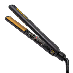 Infrashine Original flat iron front view, 1 inch, black, for sleek, frizz-free styling.