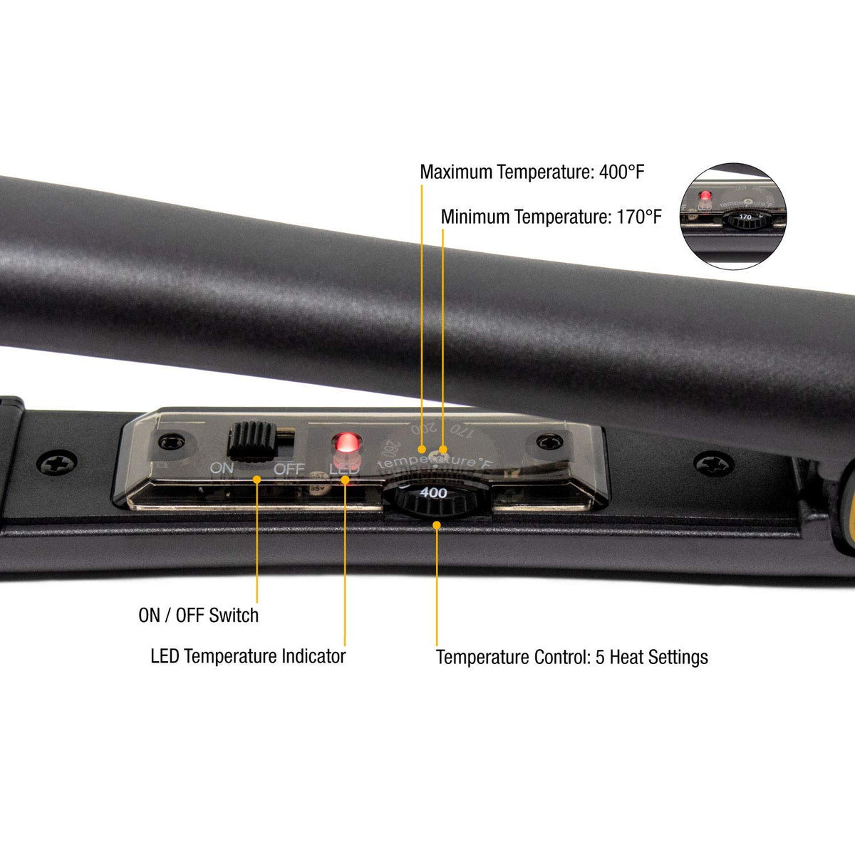 Infrashine Original flat iron floating plates close-up emphasize even pressure and snag-free styling.