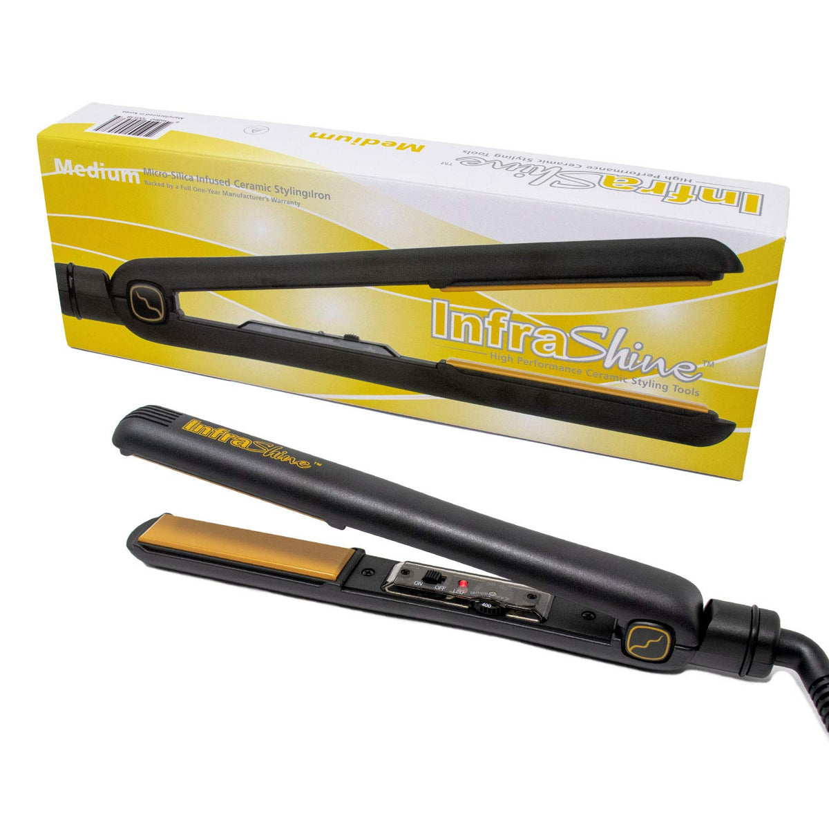 Infrashine Original flat iron professional-use scenario in salon setting.