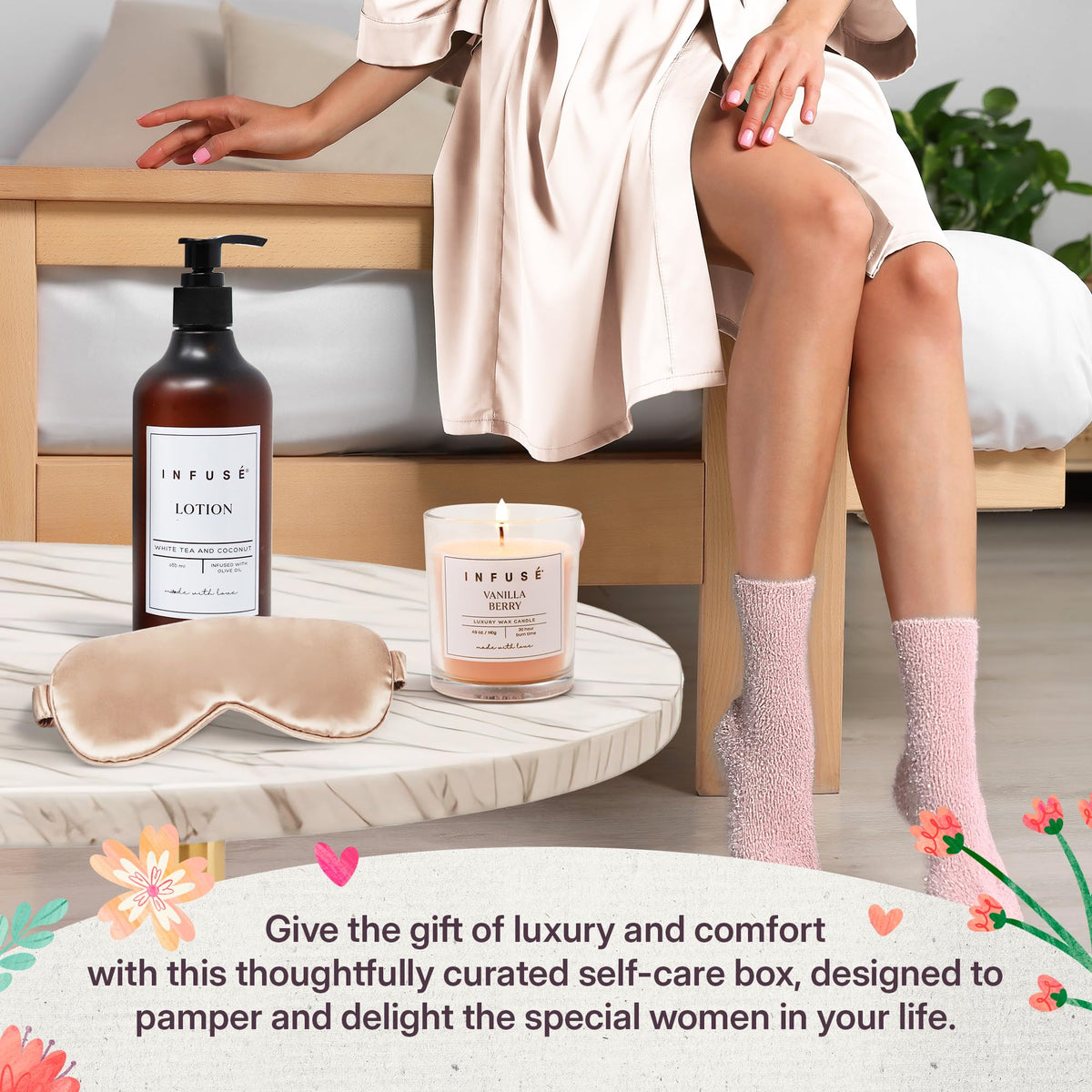 INFUSÉ bath bombs, vibrant fizz for a relaxing soak.