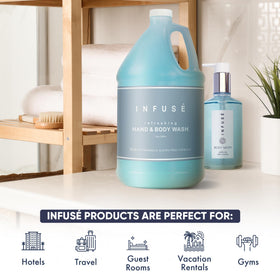 INFUSÉ hospitality amenities line on display in guest rooms