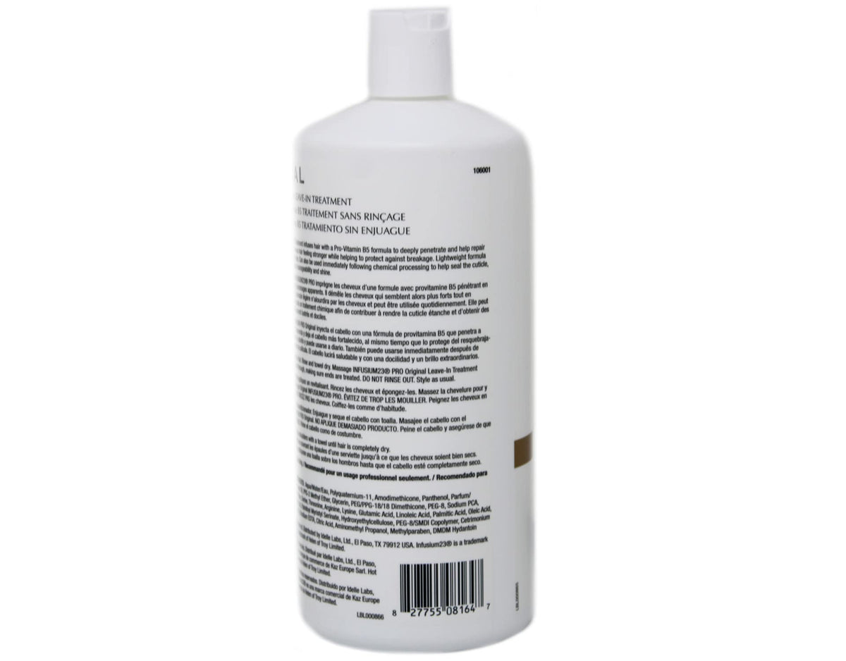INFUSIUM 23 Pro Treatment Original back label with usage tips
