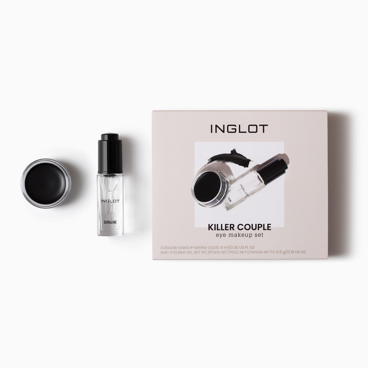 Inglot AMC Eyeliner Gel 77 swatches reveal deep color payoff.