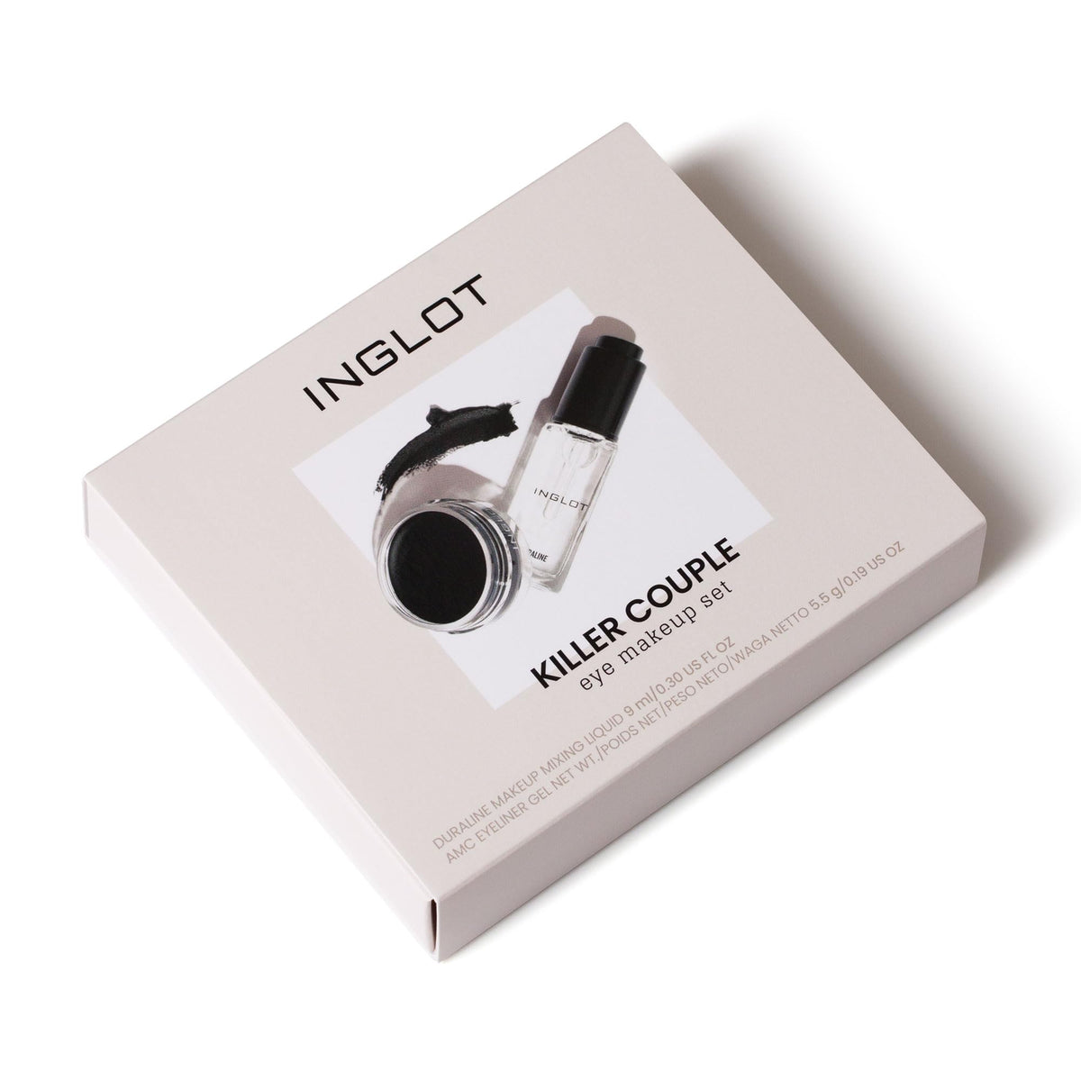 Inglot Eye Set Duraline and AMC Gel close-up shows rich pigment for bold lines.