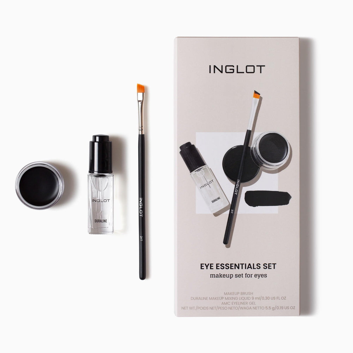 Inglot makeup brush 31T close-up for precise lid and crease application.