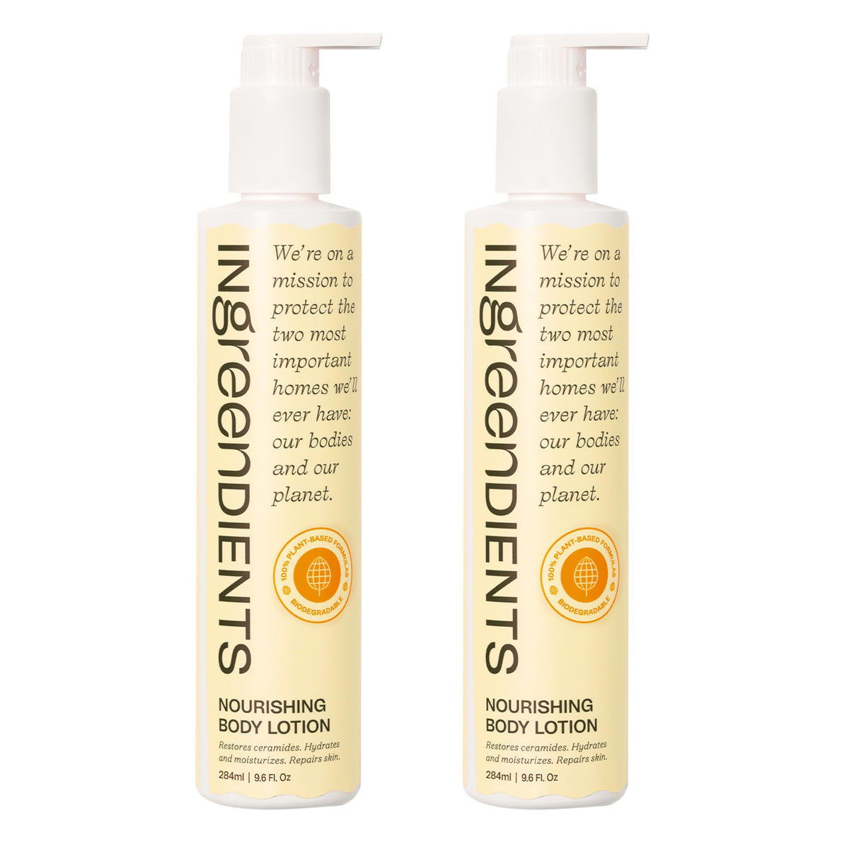 Ingreendients Ceramides Body Lotion bottle front showing product branding and hydration focus