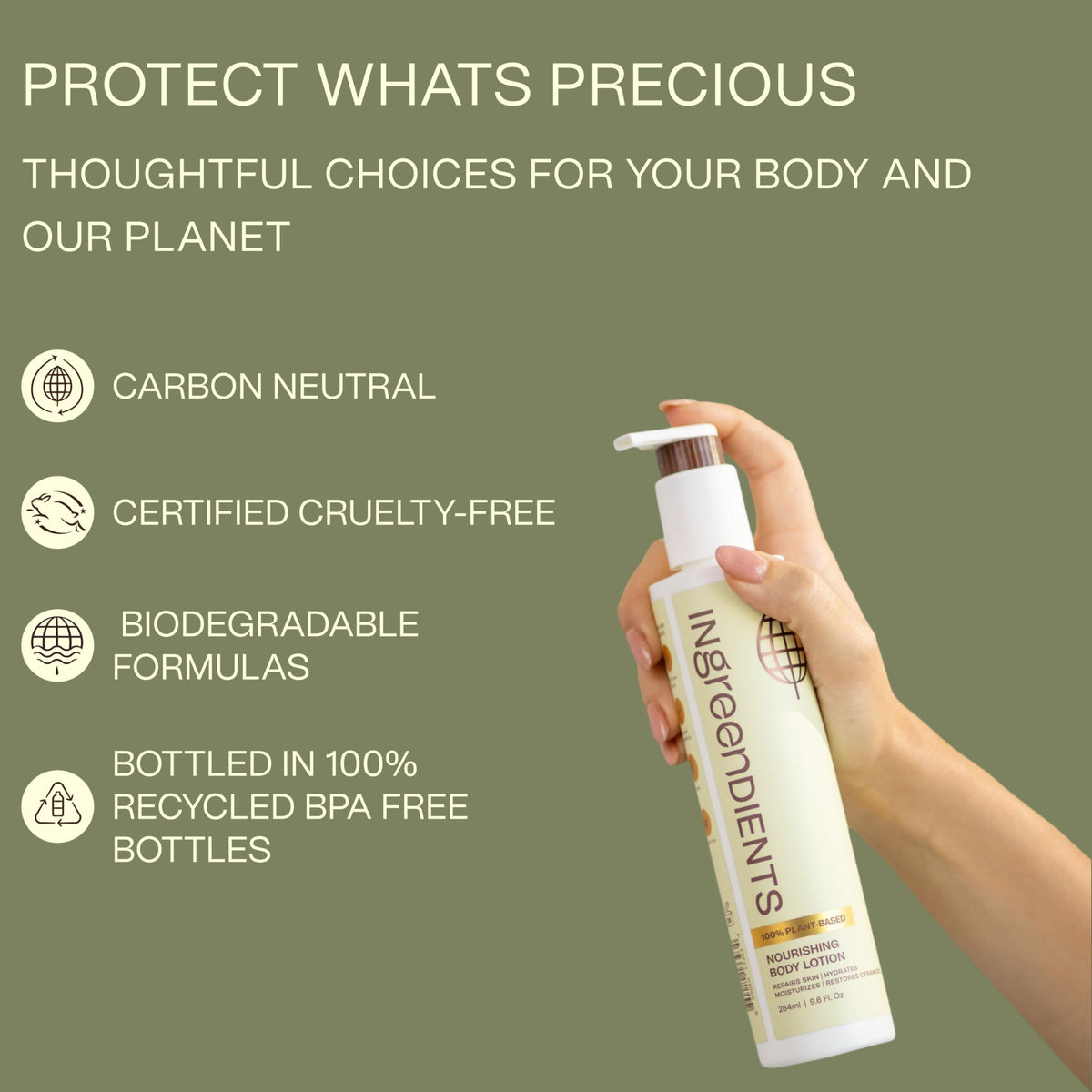 Plant-based formula emphasis on clean ingredients for Ingreendients Ceramides Body Lotion