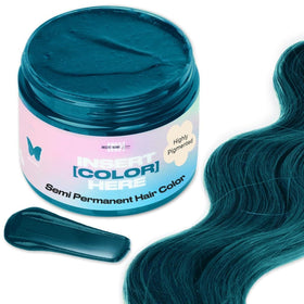 INH Aquamarine semi-permanent hair color bottle deposits vibrant blue-green pigment while conditioning hair.
