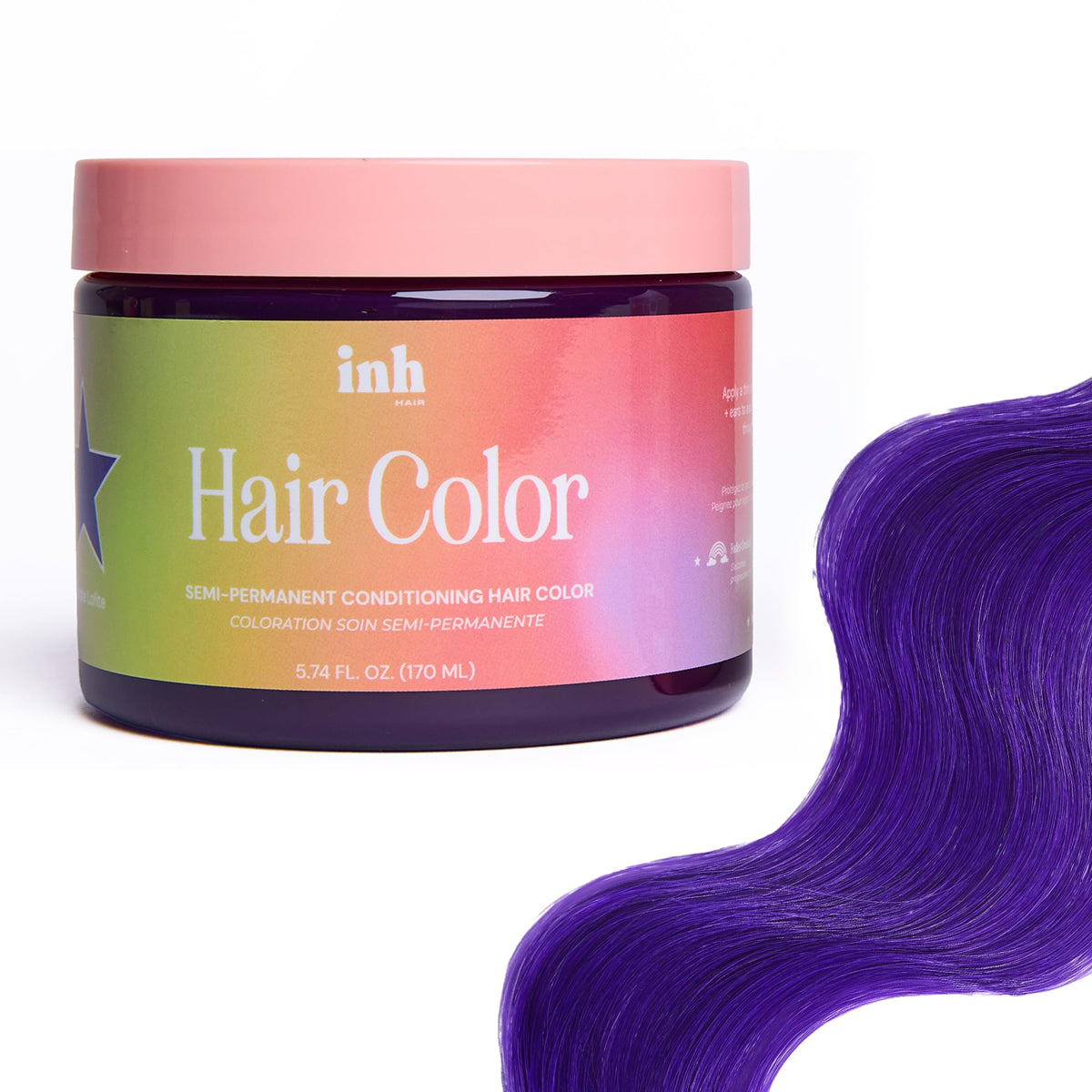 INH Purple color-depositing conditioner jar adding vibrant tone with conditioning care