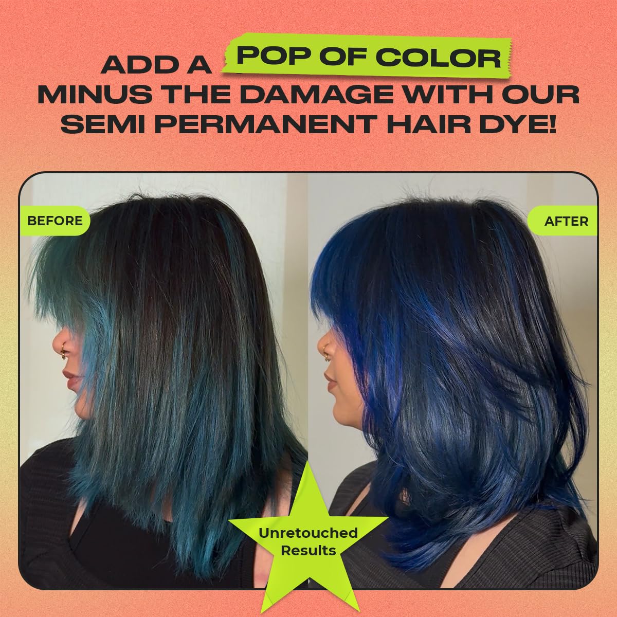 INH Azurite Blue being applied at home for salon-like results