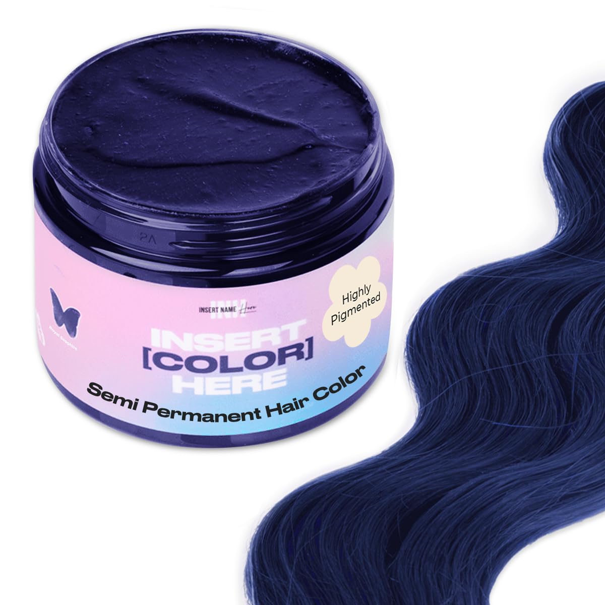 INH Royal Sapphire jar with vibrant blue pigment for conditioning color.