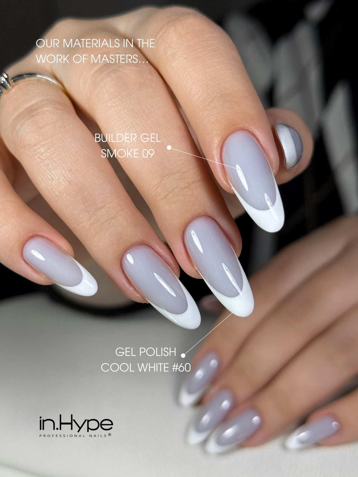 IN.HYPE UV/LED camouflage gel Smoke used for no-filing sculpting on natural nails