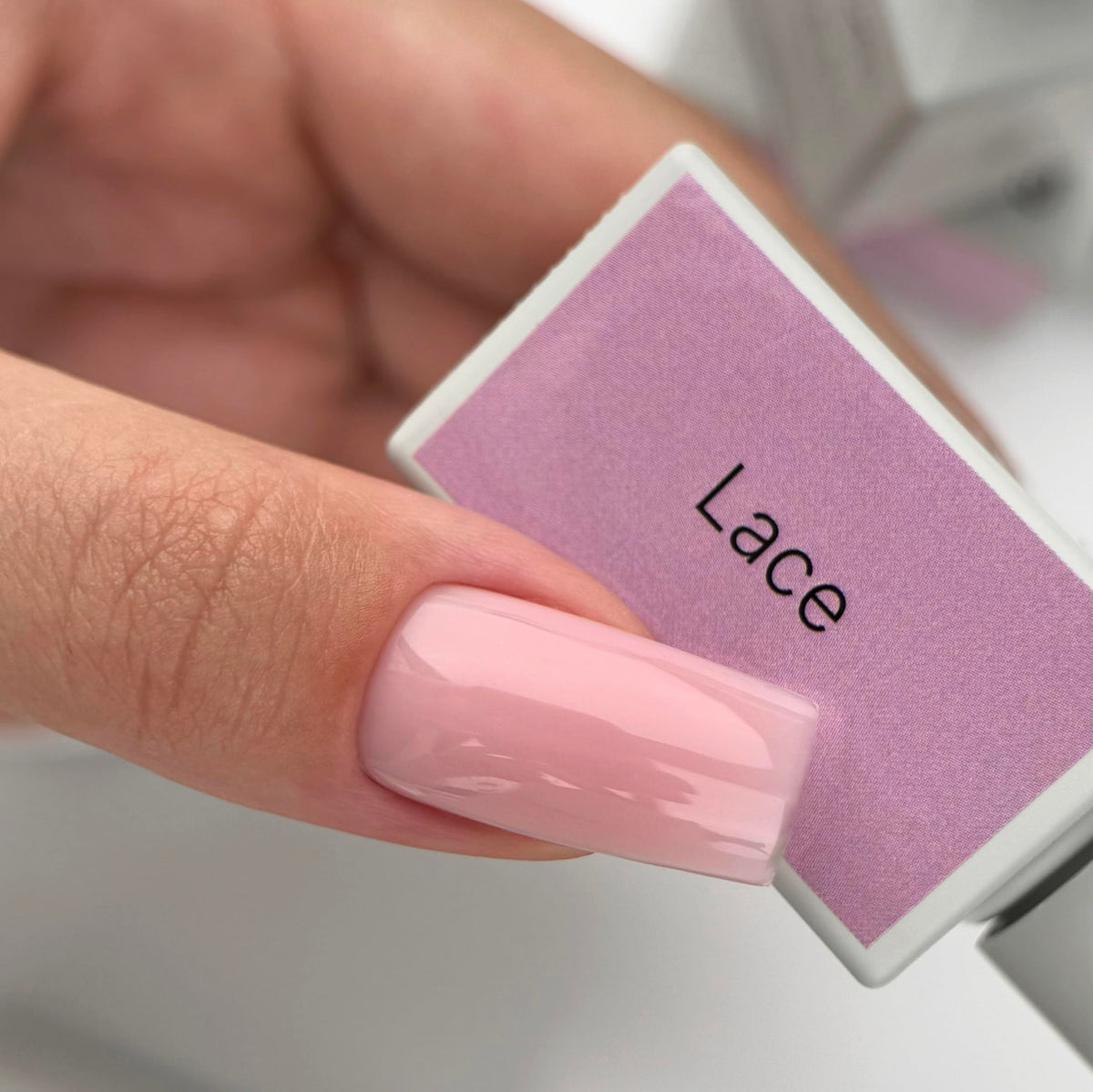 Close-up of natural nail with Structure Gel for durable overlays and healthy appearance.