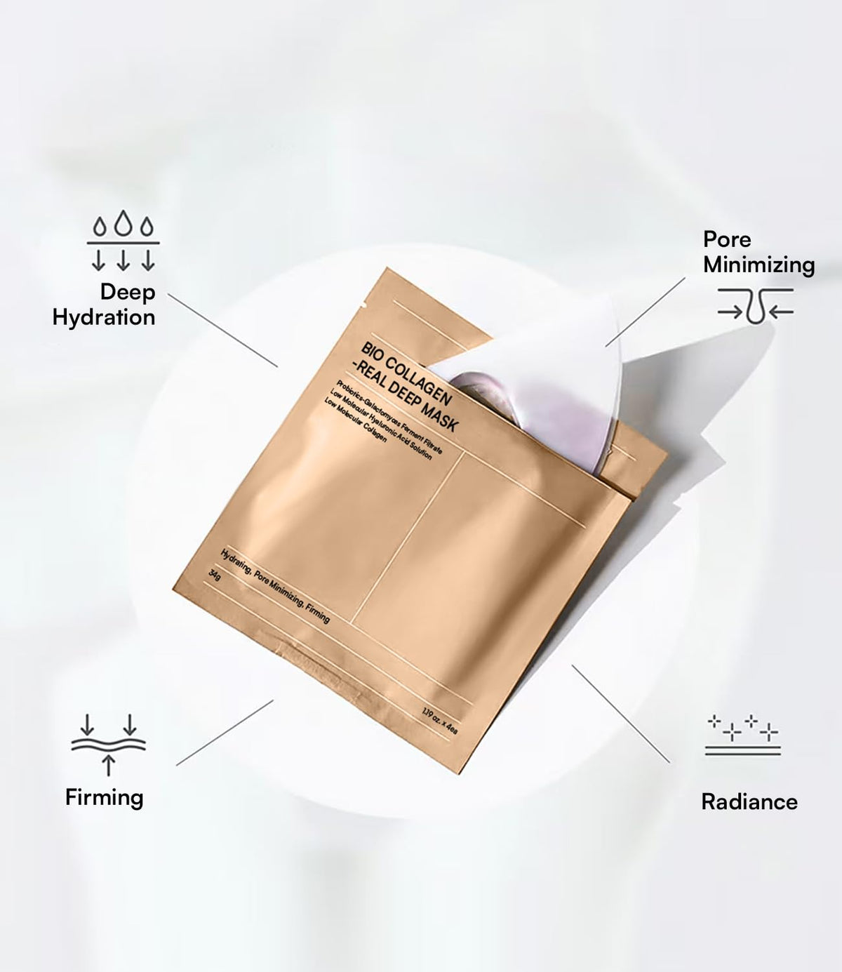INIA mask during absorption showing transparency on skin