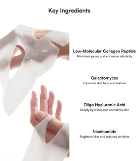 Applying INIA Bio-Collagen mask with smooth, cooling sensation