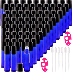 Inice 100 pack 10ml cobalt blue roller bottles with thick glass