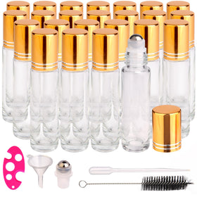 inice clear glass roller bottle with stainless steel ball for precise essential oil application