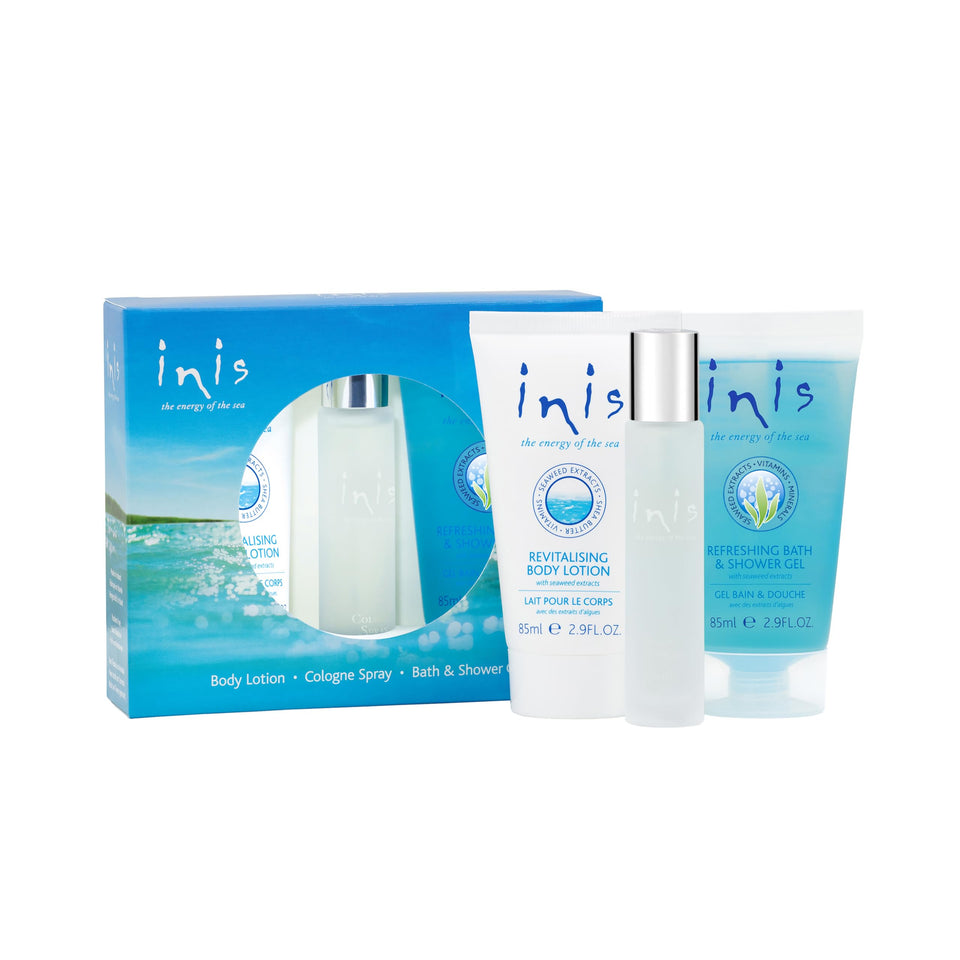 Inis Energy of the Sea trio cologne bottle, refreshing unisex scent for daily wear