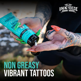 INK-EEZE reef-safe formula supports ocean-friendly tattoo protection.