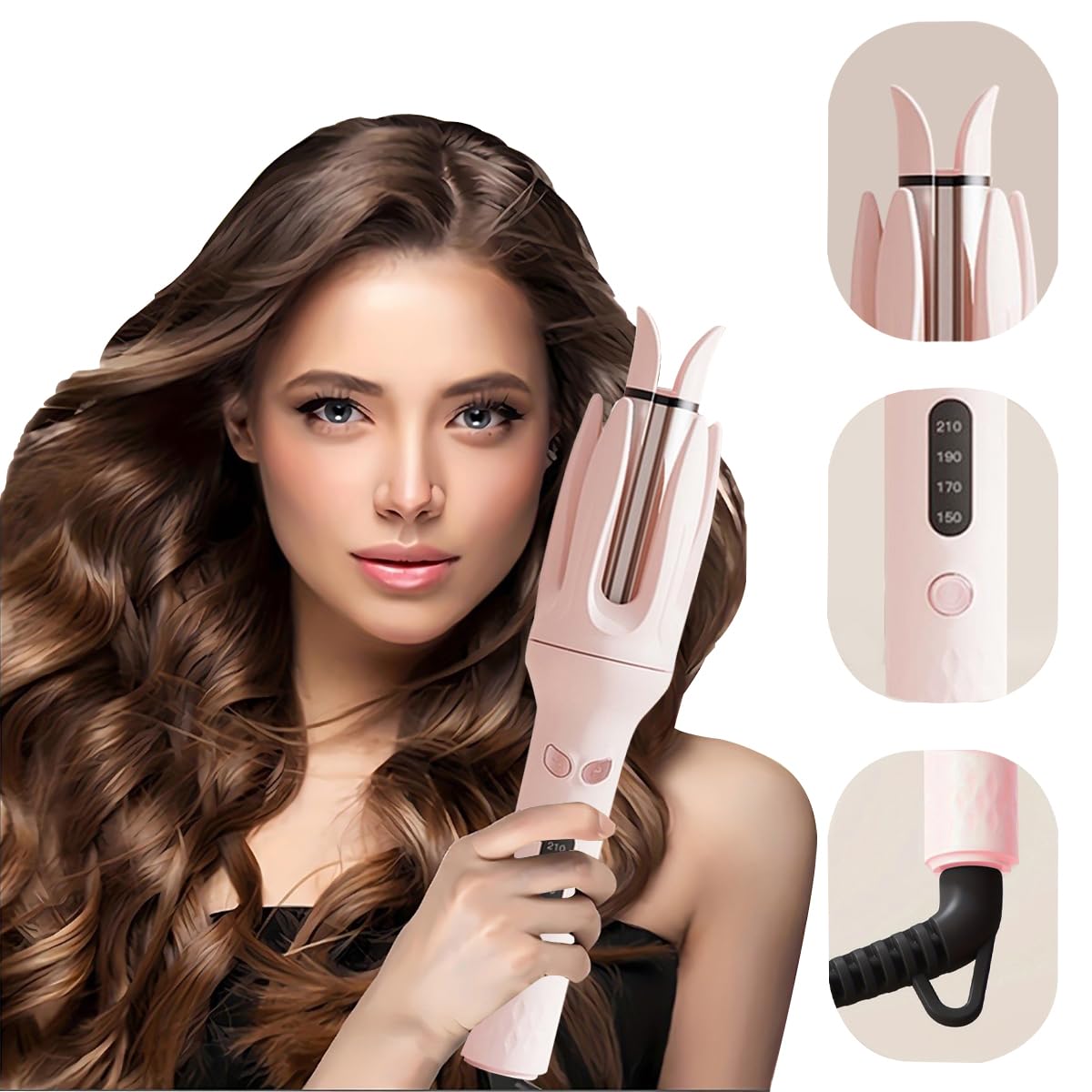 INK-EEZE rotating wand delivers even curls with less effort.