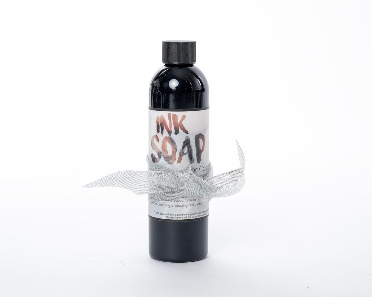 Ink Oil Tattoo Aftercare Soap fits daily post-tattoo care routine.