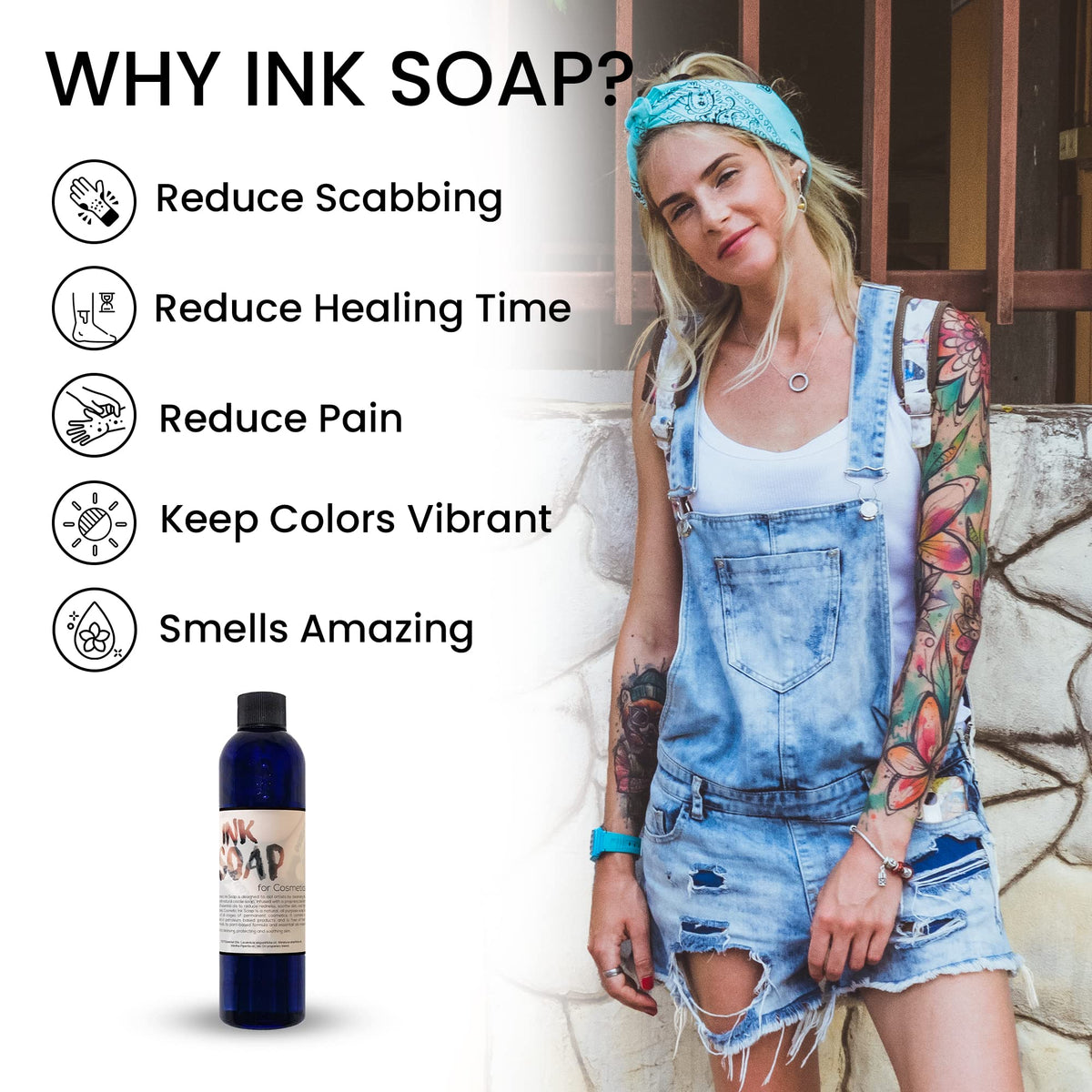 Ink Oil Tattoo Aftercare Soap close-up with nourishing fatty acids.