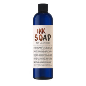 Ink Oil Tattoo Aftercare Soap display shows packaging and brand credibility for healing care.