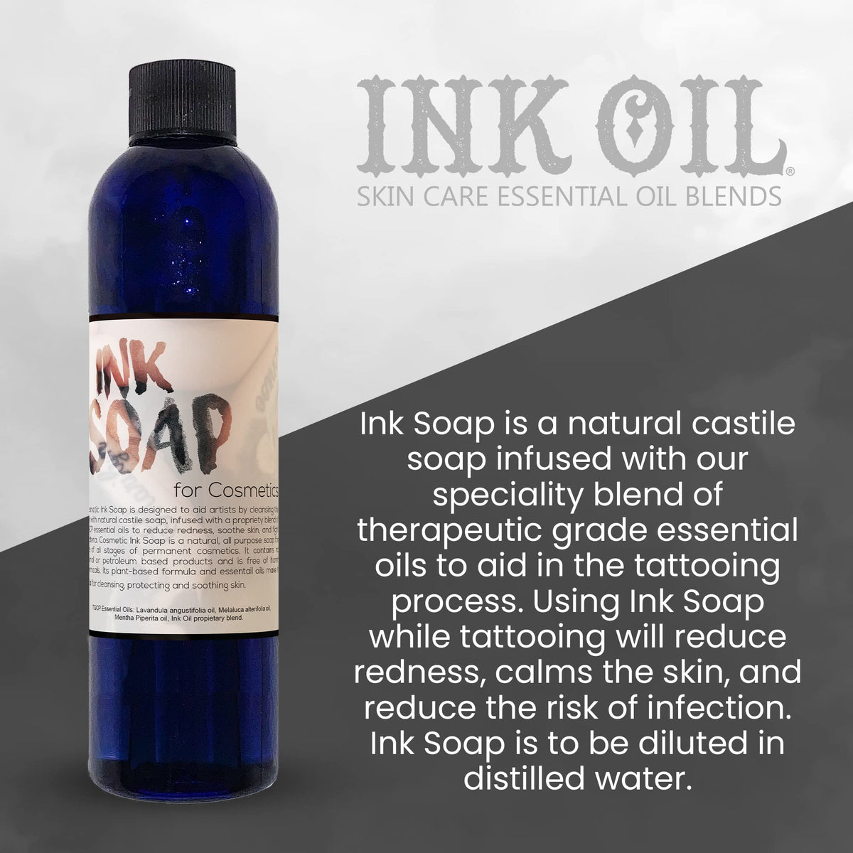 Ink Oil Tattoo Aftercare Soap foaming lather for new tattoos.