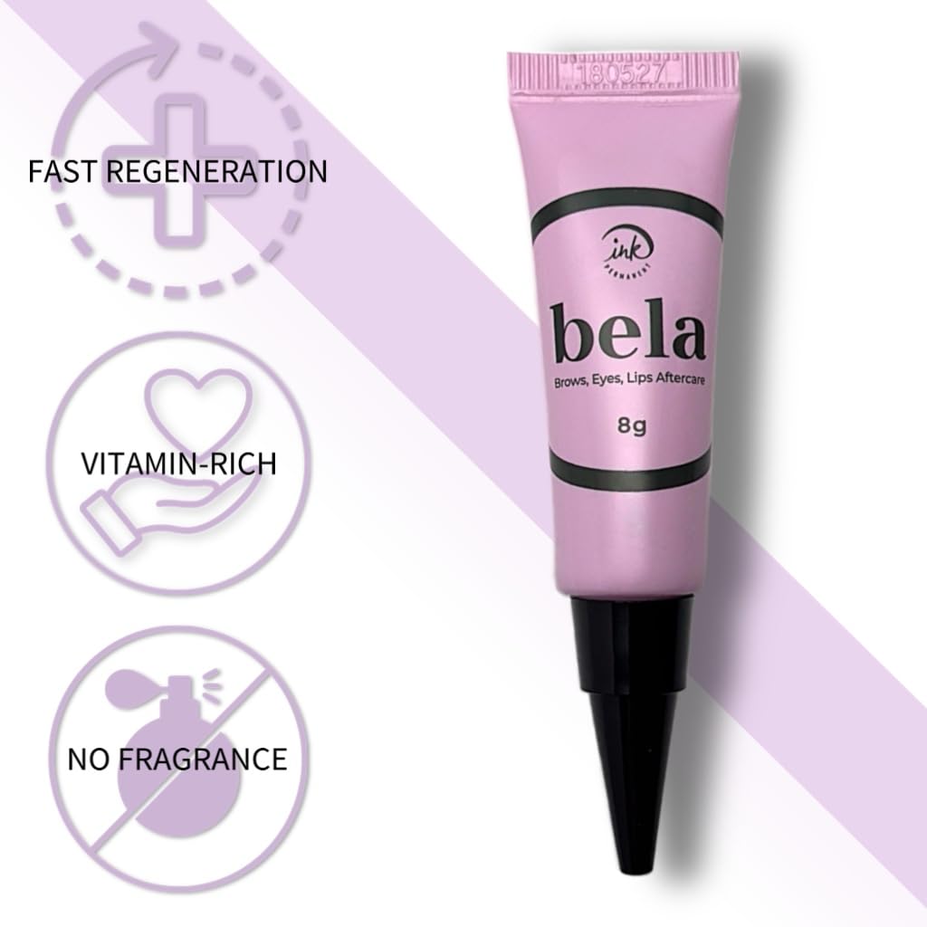 Ink Permanent Bela aftercare cream tube supports faster recovery after PMU sessions.