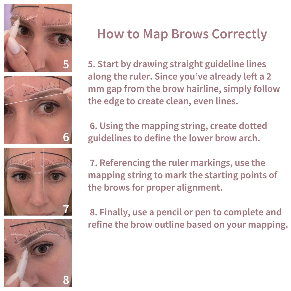 Ink Permanent brow mapping kit package with all tools for PMU and microblading