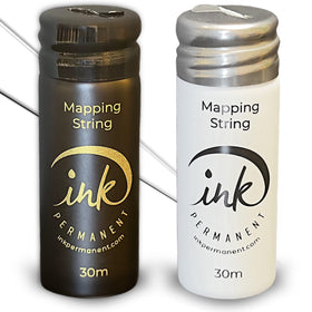 Ink Permanent brow mapping string bottle closed shows pre-marked pigment for precise brow planning.