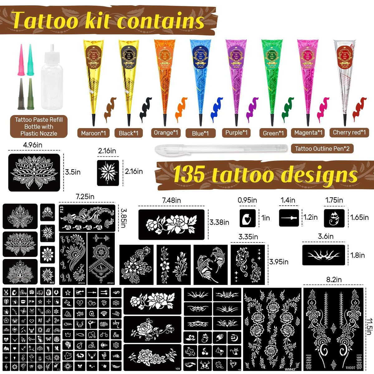 InkForge 135 stencil designs spread for diverse tattoo ideas